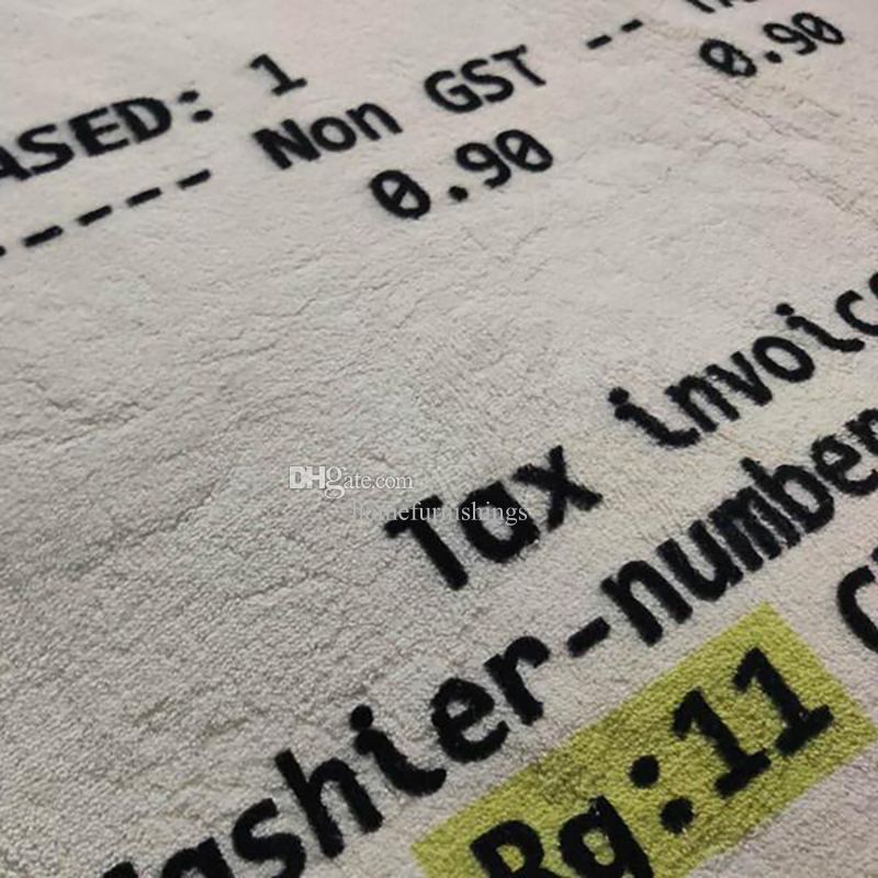 Receipt Rug Jagged Edge Classic Cashmere Area Carpet Hypebeast Decor Parlor Bedroom Playroom Artistic Floor Mat