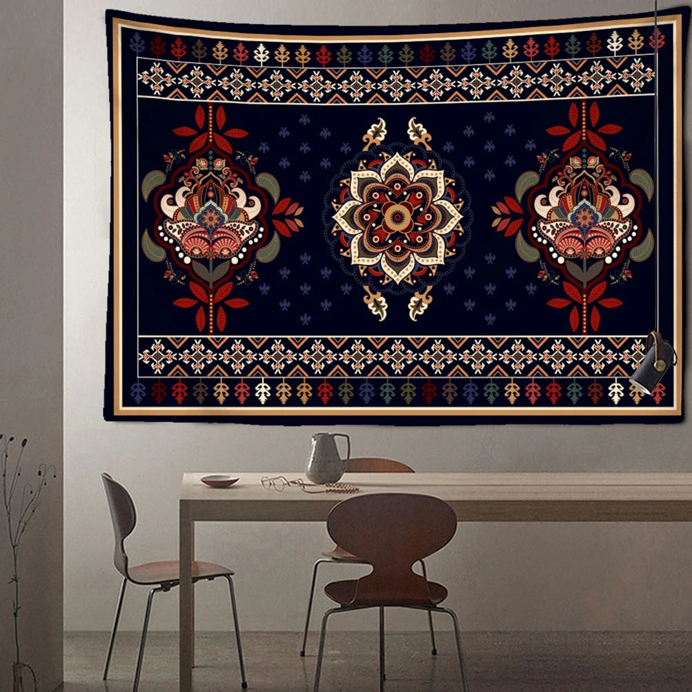 Retro Illustration Tapestry Wall Hanging Bohemian Style Hippie Tapiz Art Aesthetics Living Room Home Decor