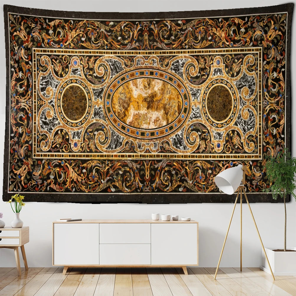 Retro Illustration Tapestry Wall Hanging Bohemian Style Hippie Tapiz Art Aesthetics Living Room Home Decor