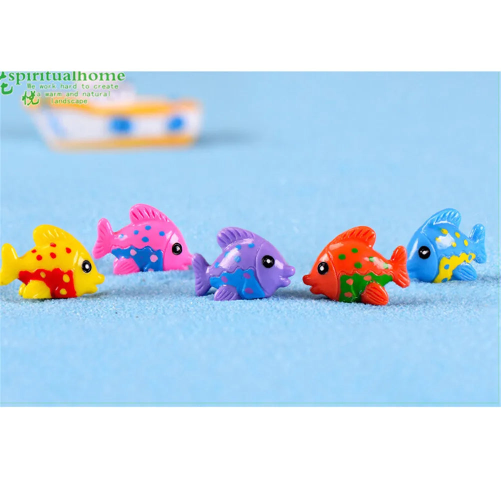 1-6pc Shark Seahorse Fish Miniature Figures Decorative Mini ocean Fairy Garden Animal Moss Micro Landscape Ornaments Resin decor