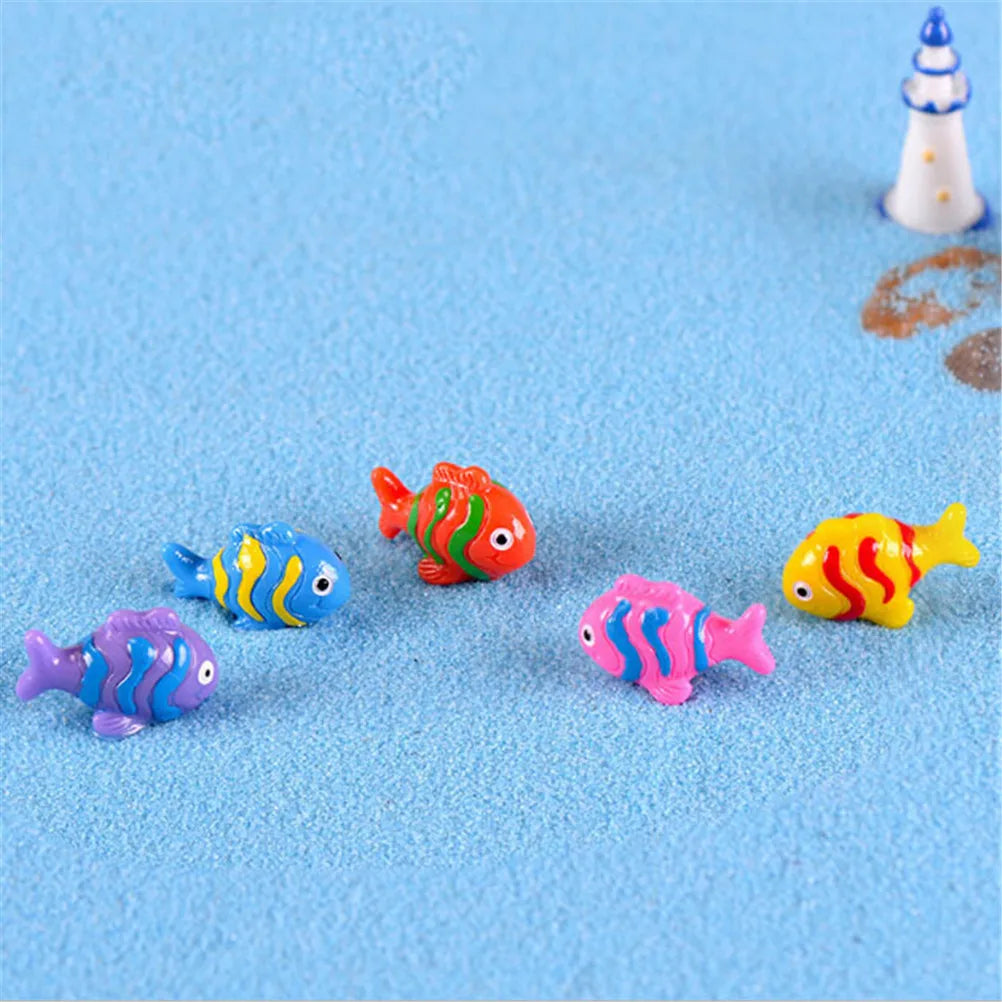 1-6pc Shark Seahorse Fish Miniature Figures Decorative Mini ocean Fairy Garden Animal Moss Micro Landscape Ornaments Resin decor