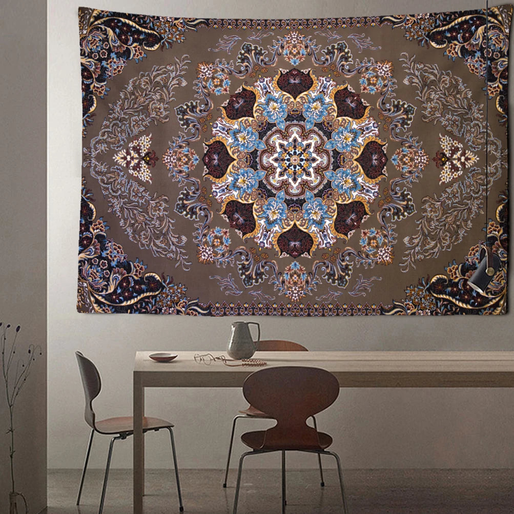 Retro Illustration Tapestry Wall Hanging Bohemian Style Hippie Tapiz Art Aesthetics Living Room Home Decor