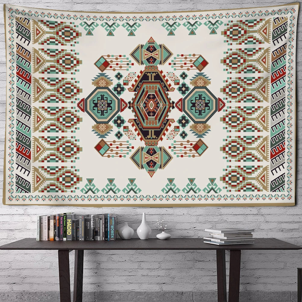 Retro Illustration Tapestry Wall Hanging Bohemian Style Hippie Tapiz Art Aesthetics Living Room Home Decor