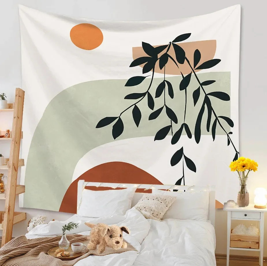 Tapestry Living Room Background Mural Beach Mat Home Decoration Simple and Fresh Character Wall Hanging