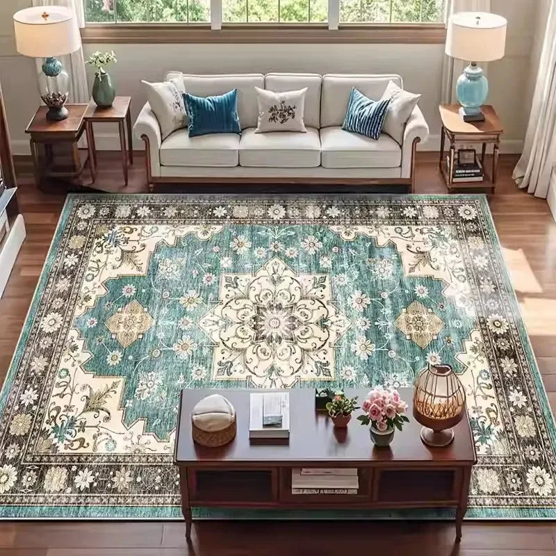 Traditional Oriental Area Rug Geometric Distressed Living Room Kitchen Dining Area Rugs Ethnic Soft Bedroom Rugs Kitchen Rugs