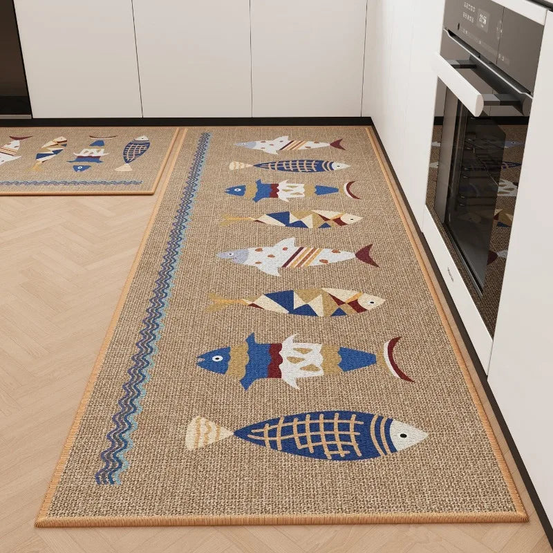 Rugs for Kitchen Floor Mat Anti-slip Dirt-resistant Foot Mats Home Laundry Balcony Oil-proof Mats Washable Easy Clean Rug 양탄자