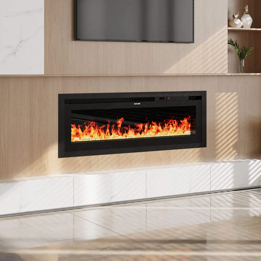 【Breeins】Electrical Fireplace with Remote, Home Decor 12 Vibrant Flame Colours, Adjustable Heating Modes, and Safety Features