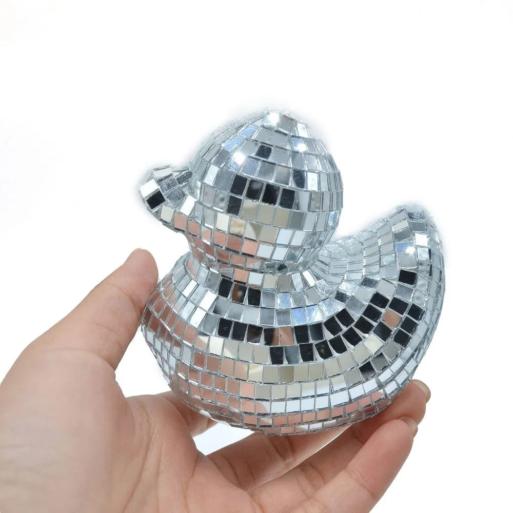 Decoration Desktop Disco Mirror Decorative Duck Home Decor Mirror Glass Disco Ball Duck Disco Ornament Mirror Disco Duck Home