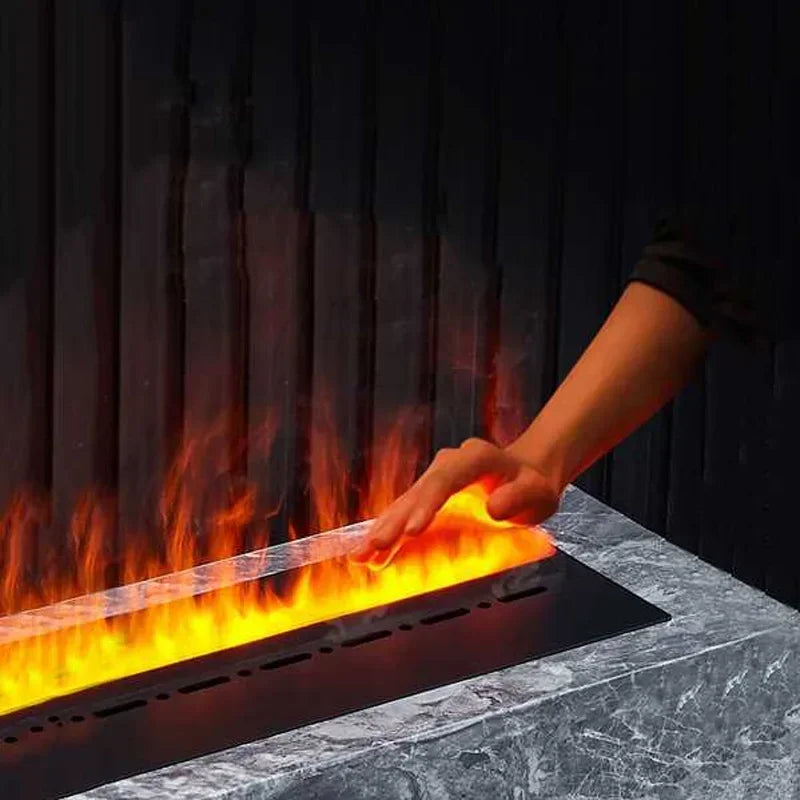 Modern 3D Steam Fireplace Silent Decorative Humidifier Electric Flame LED Water Vapor Fireplace Indoor Remote TV Wall Room Decor