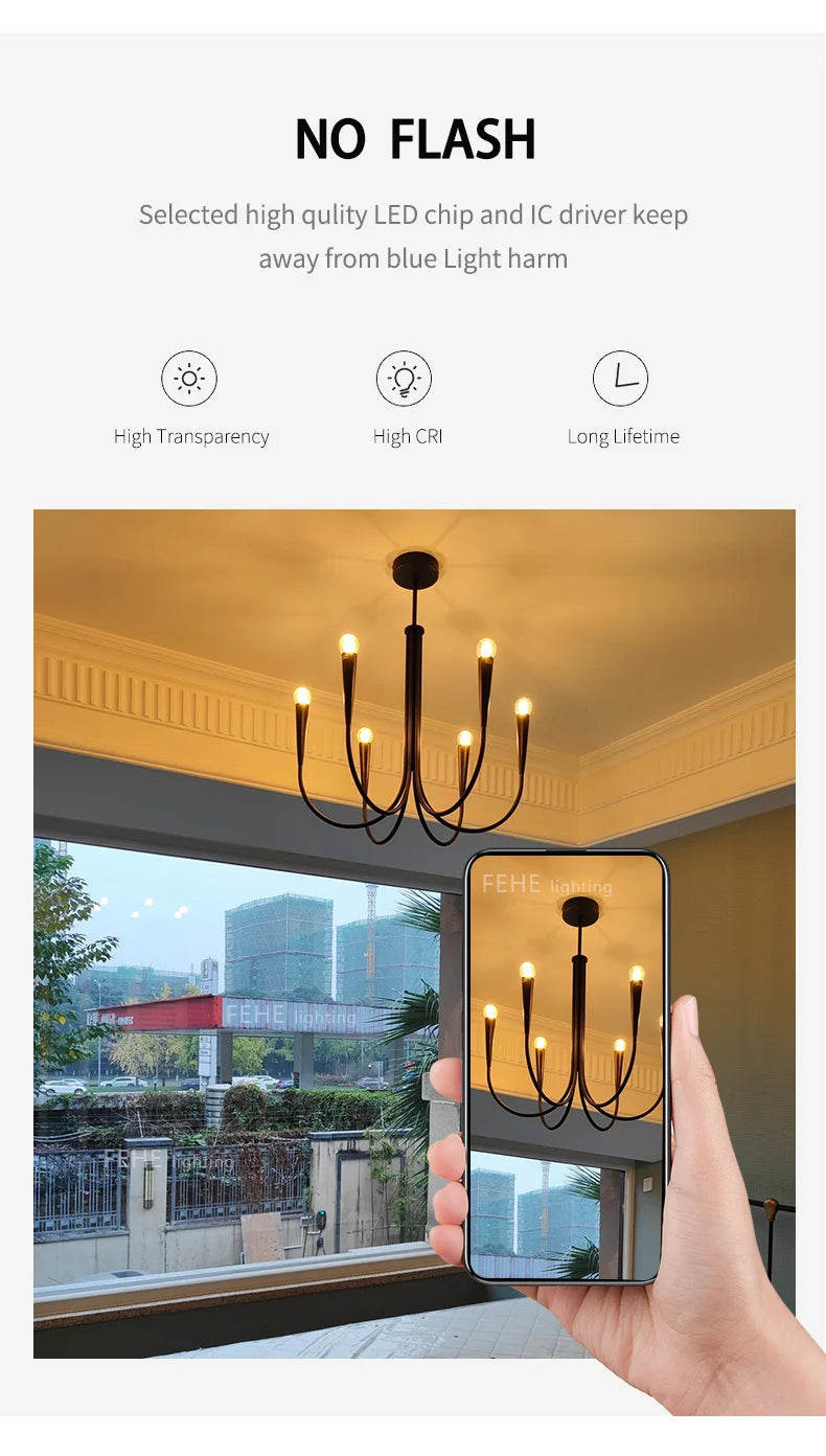 Dining Room Chandelier American Style Living Room Chandelier Living Room Home Decoration Lamp E14 Bulb Room Bedroom Chandelier