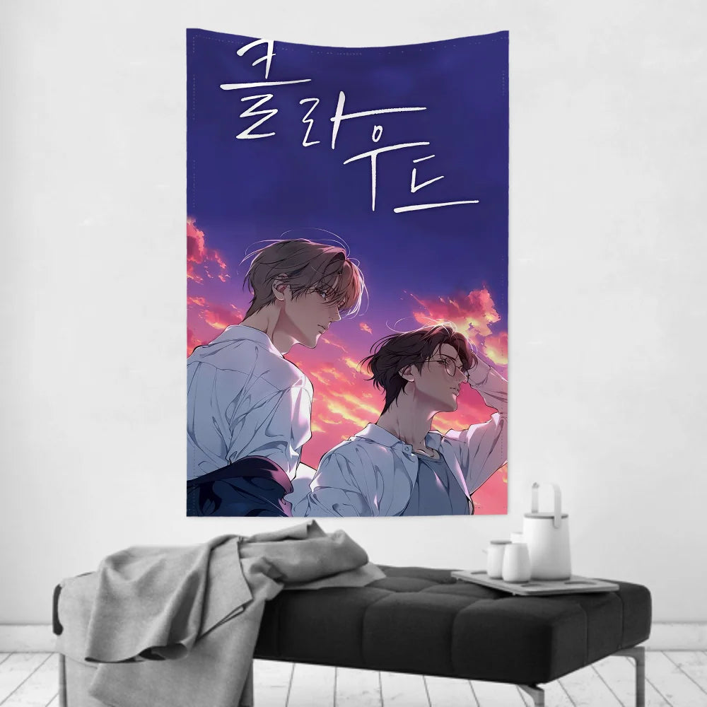 Comics BL Lost In The Cloud Tapestry Room Decor Wall Cloth Party Hanging Background Room Decor Baby Room