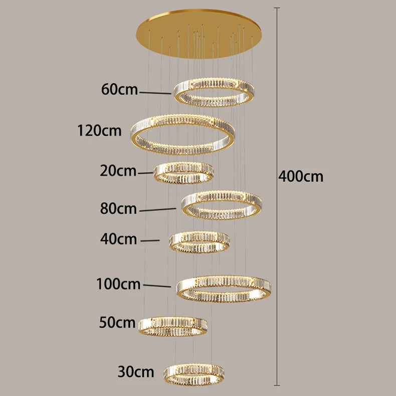 Nordic home decor Crystal chandelier Dining room chandelier ceiling lamp villa chandelier stair lamp interior lighting fixture