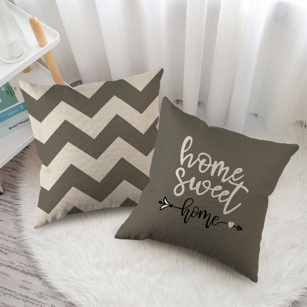 4Pcs Linen Square Cushion Cover,single-sided Printed Pillowcase ,Home Decor ,Room Decor,Living Decor,Bedroom Decor