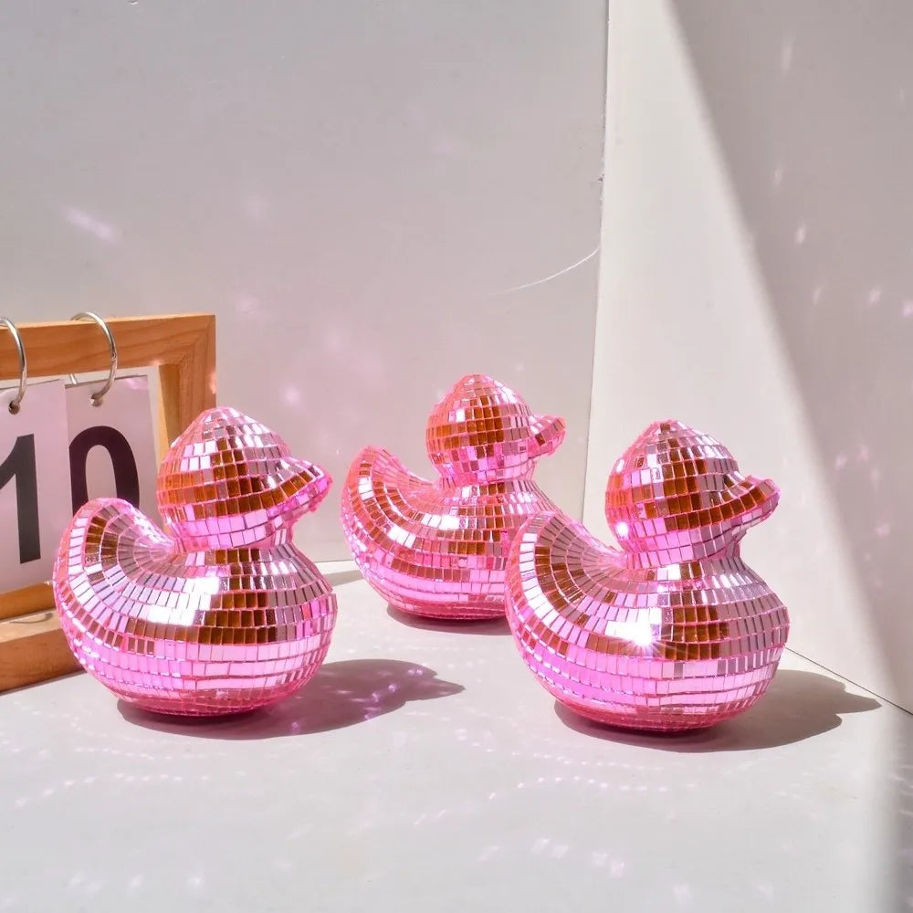 Decoration Desktop Disco Mirror Decorative Duck Home Decor Mirror Glass Disco Ball Duck Disco Ornament Mirror Disco Duck Home