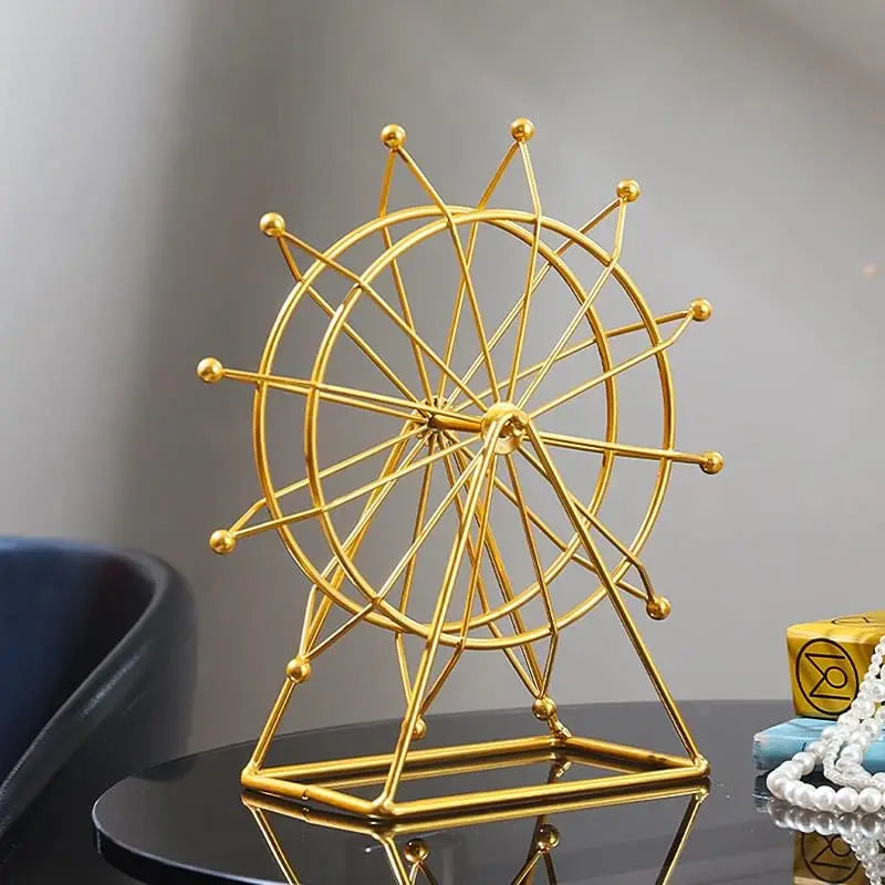 Ferris Wheel Home Decor, Golden Ferris Wheel Decor, Gold Decor Gift, Shelf Decor, House Decor Living Room Bookshelf Desk Decor