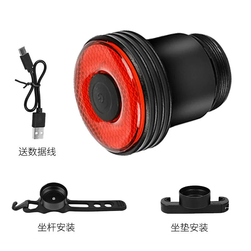 Bicycle tail lights mountain road bike highlight warning lights brake lights outdoor riding lights smart lights