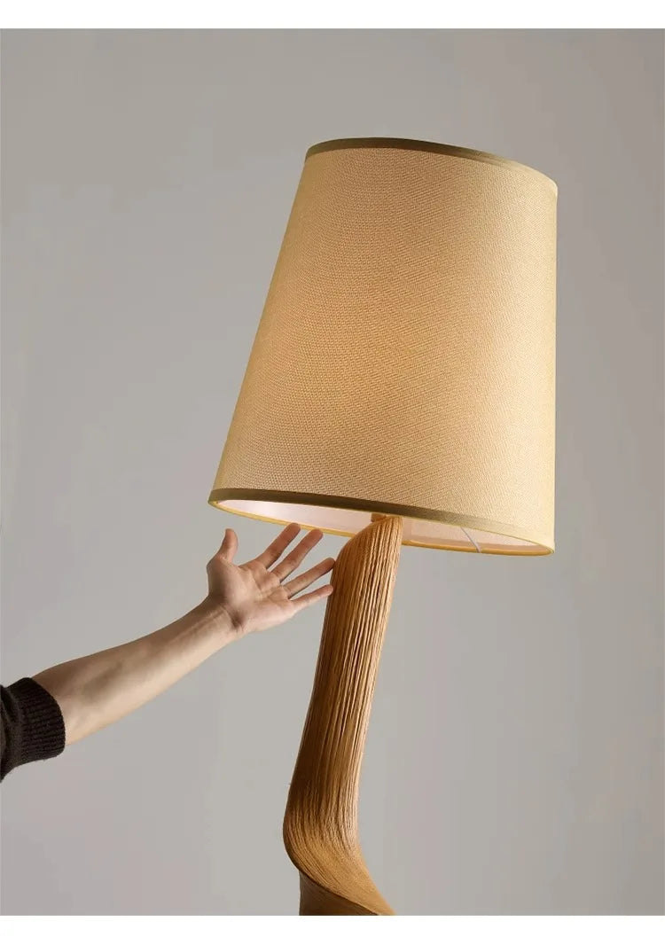 New Chinese Medieval Retro Solid Wood Artistic Floor Lamp LED Standing Light for Living Room Sofa Side Home Decor Room Decor