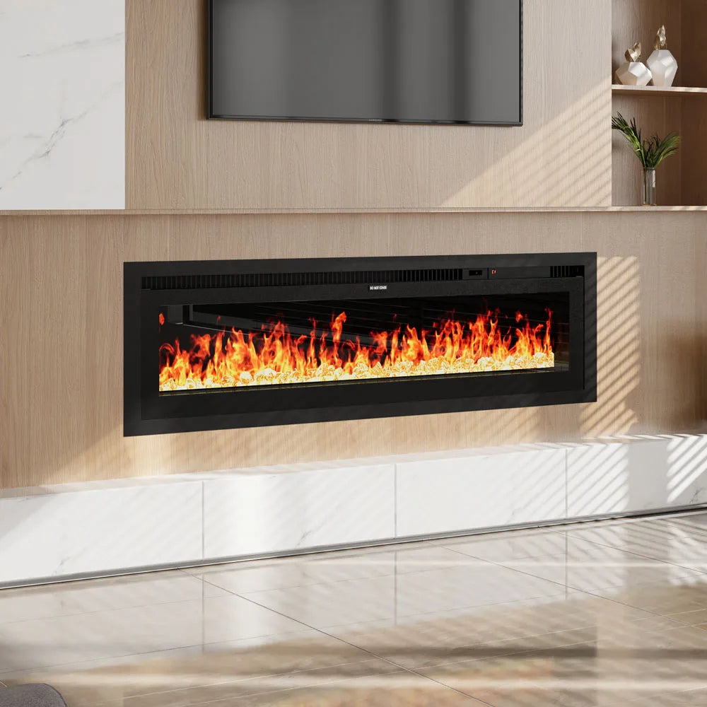 【Breeins】Electrical Fireplace with Remote, Home Decor 12 Vibrant Flame Colours, Adjustable Heating Modes, and Safety Features