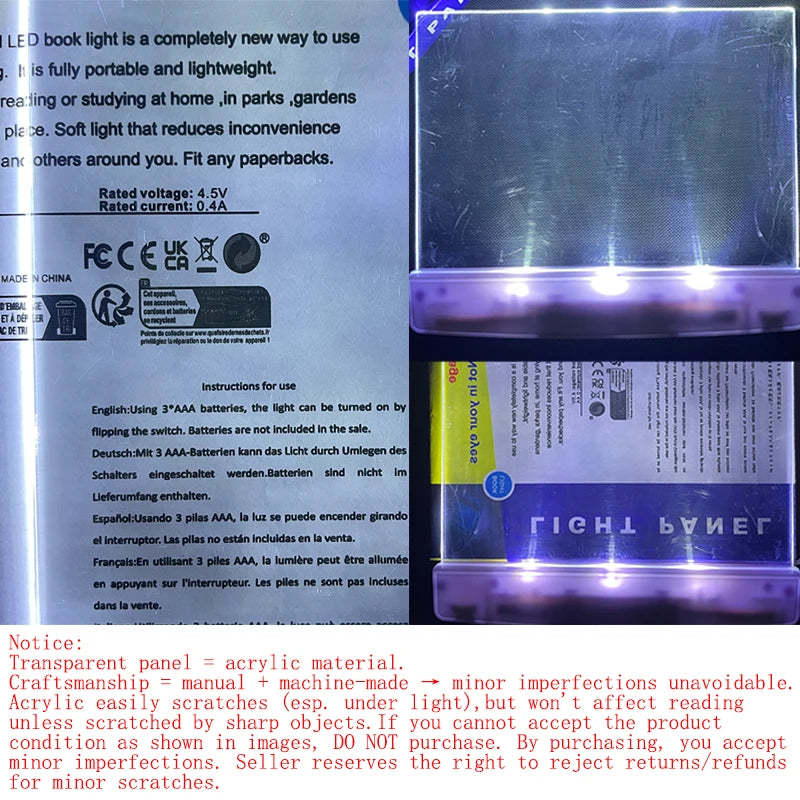 LED Reading Lamp,Battery Book Light for Students,Eye-Care Night Light,Portable Desk Lamp for Indoor Reading,Bedside Study Lamp