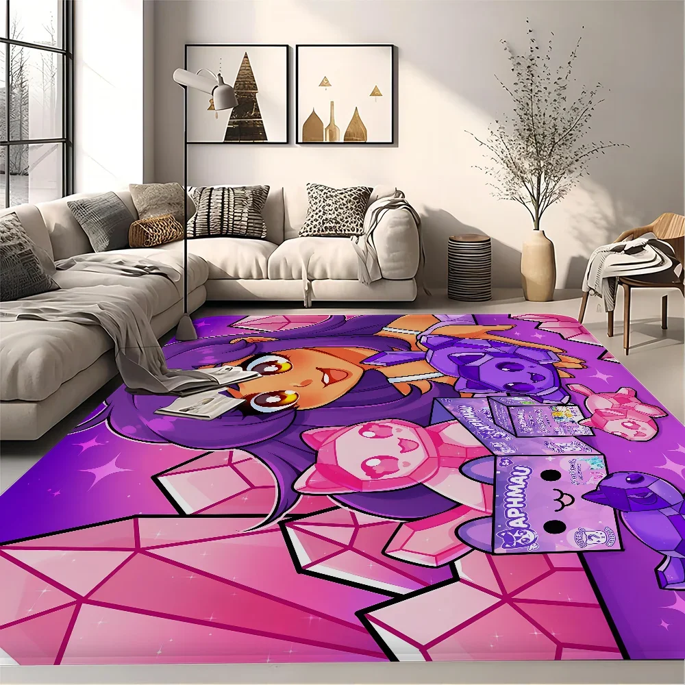 Cute Aphmau with Wings Long Rugs Cheaper Anti-slip Modern Living Room Balcony Printed Bedside Area Rugs