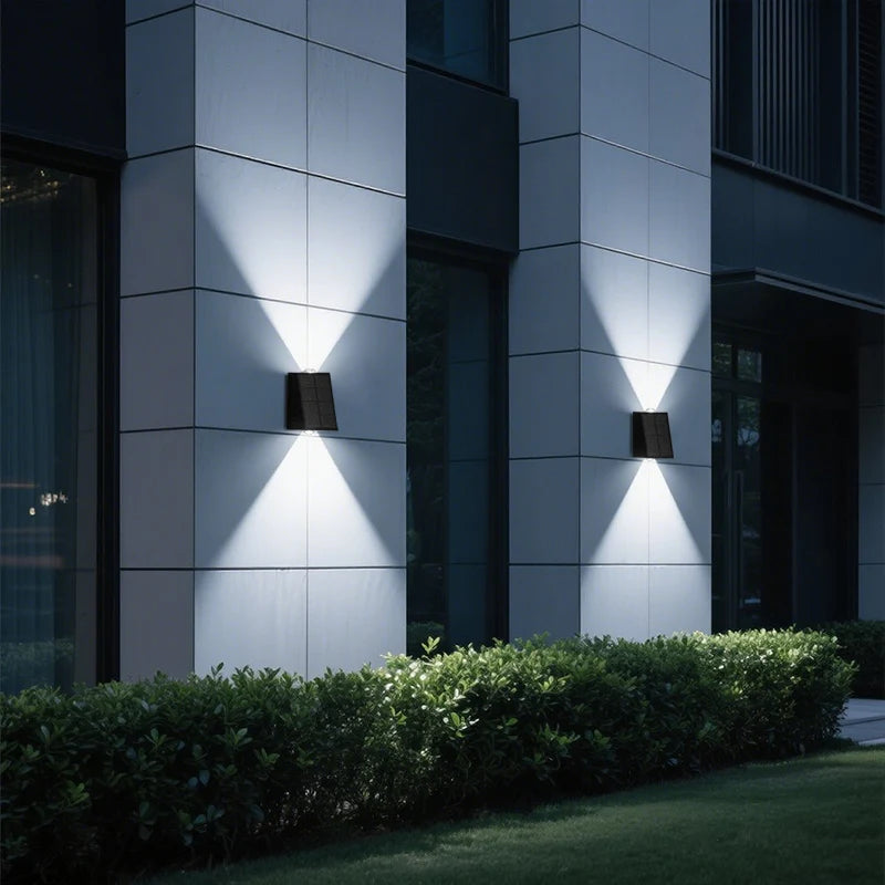 2LEDs Solar Outdoor Lights,Waterproof Atmosphere Lighting,Decorative Wall Lam for Garden Yard Porch Balcony Walkway Camping Deco