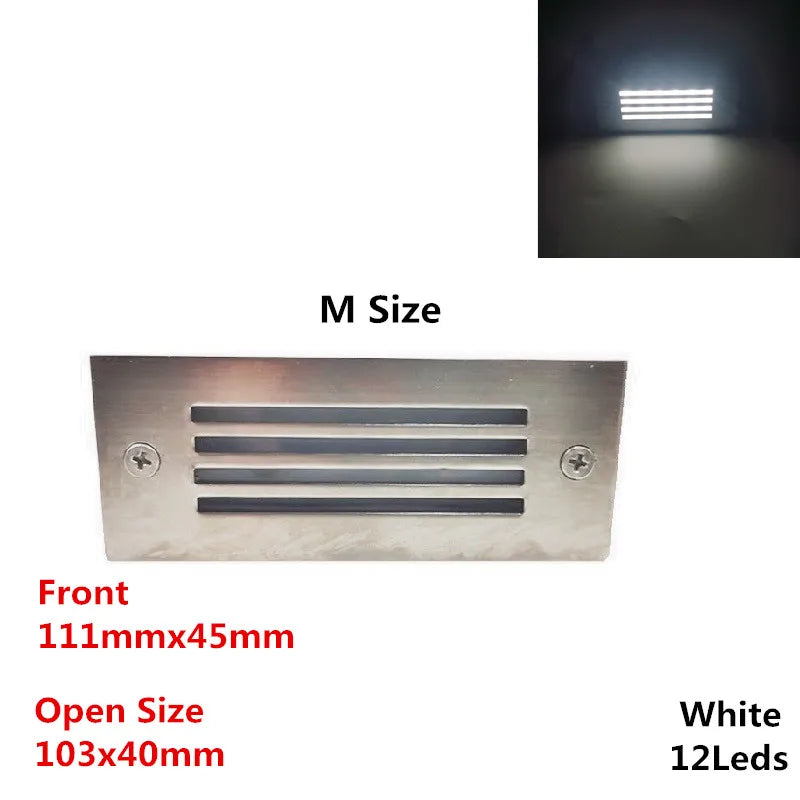 LED Deck Step Light 15Leds Underground Lamp Recessed Stair Paitio Ground Spot Light Floor Garden Landscape Wall Outdoor Lighting