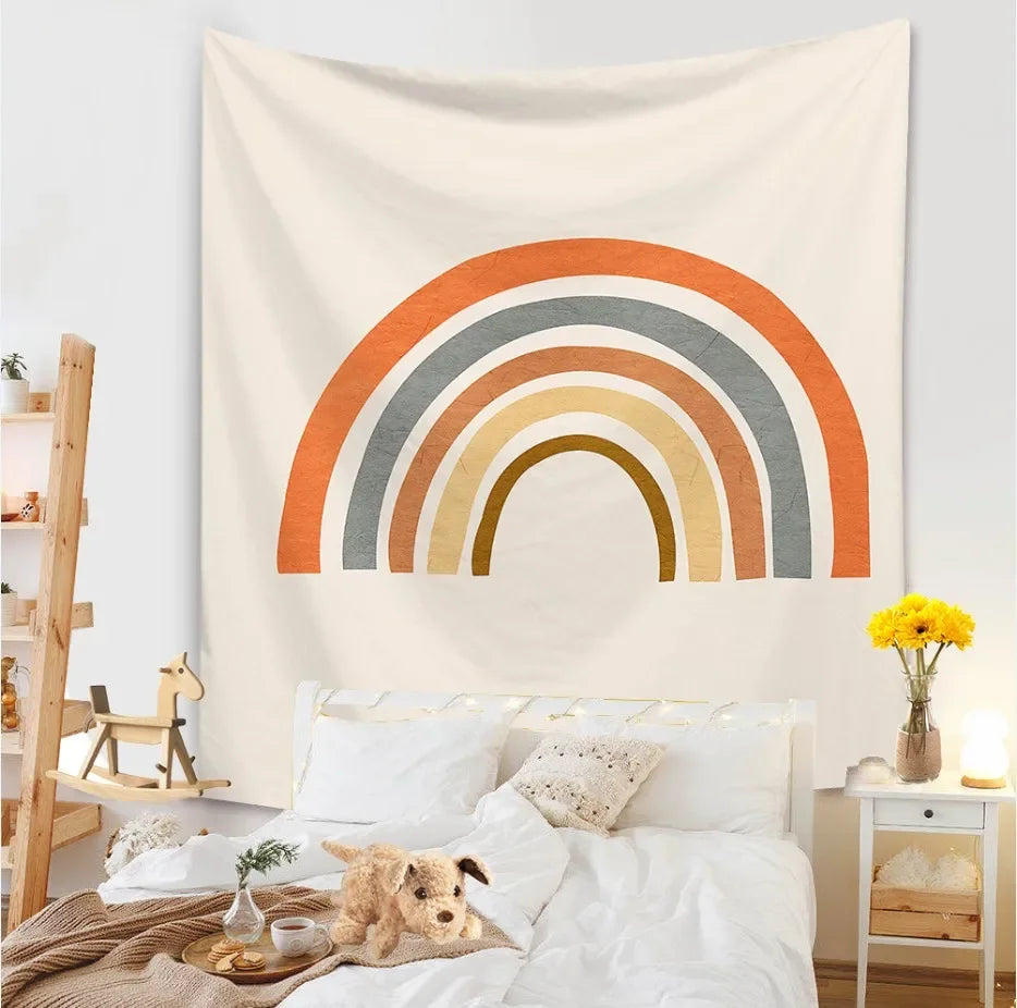 Tapestry Living Room Background Mural Beach Mat Home Decoration Simple and Fresh Character Wall Hanging
