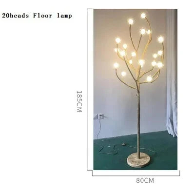 Modern Nordic Retro LED Chandelier For Living Bedroom Tree Branch Art Ceiling Pendant Lights Brown Antique Hanging Lamp Decor Li