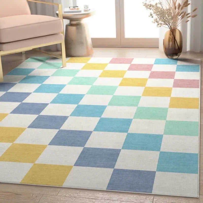 VIKAMA Simple Rainbow Home Decor Rugs Study Area Pile Kids Rugs, Sensory Rugs for Living Room and Nursery