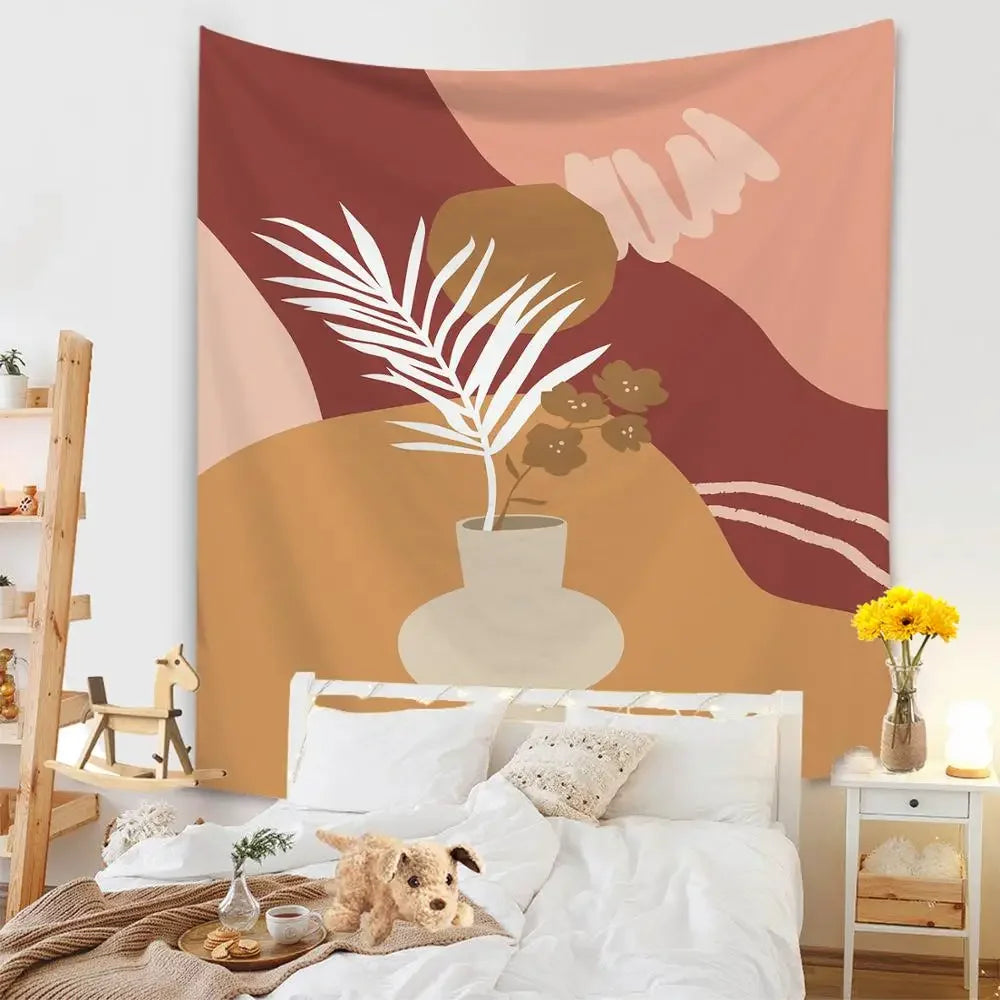 Tapestry Living Room Background Mural Beach Mat Home Decoration Simple and Fresh Character Wall Hanging