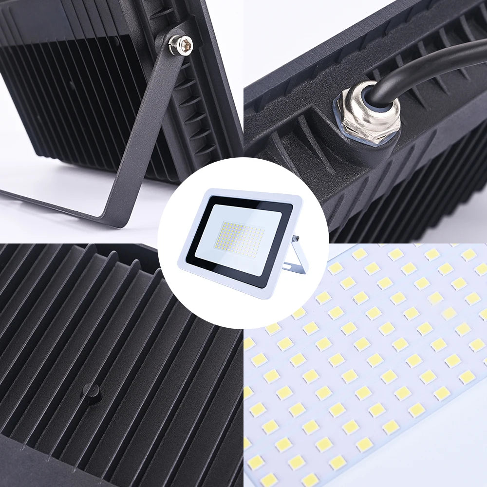 LED Flood Light 10W 20W 30W 50W 100W 220V IP68 Waterproof Outdoor Spotlight Garden Street Lamp Projector Lamp Wall LED Reflector
