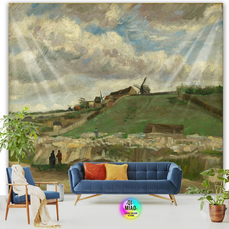 Tapestry World Famous Painting Van Gogh Tapestries Printed  Wall Hanging Rural Landscape Home Decoration Bedroom Decor Wall Ar
