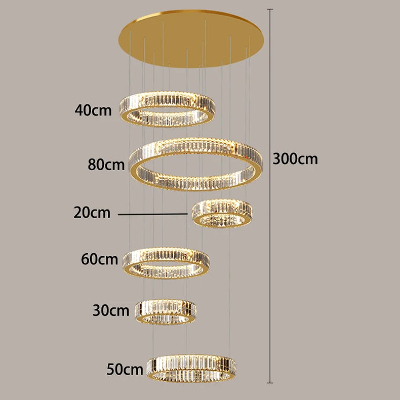 Nordic home decor Crystal chandelier Dining room chandelier ceiling lamp villa chandelier stair lamp interior lighting fixture