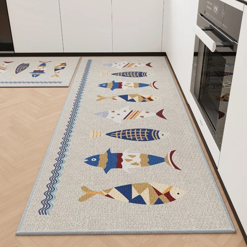 Rugs for Kitchen Floor Mat Anti-slip Dirt-resistant Foot Mats Home Laundry Balcony Oil-proof Mats Washable Easy Clean Rug 양탄자
