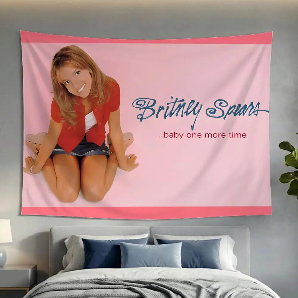 Fit For Iconic Pop Artist Star B-Britney Spears Tapestry Washable Soft Tapestry Wall Art Decor for Living Home Room Bedroom