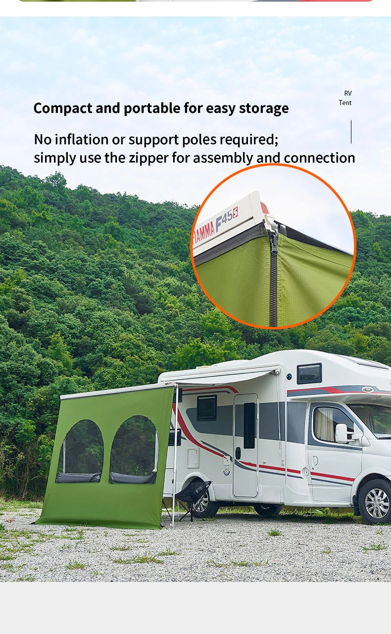Caravan Awning Tent RV Screen Room Family Room Camper Privacy Room Sunshade Campervan Tent Outdoor Camping Shelter
