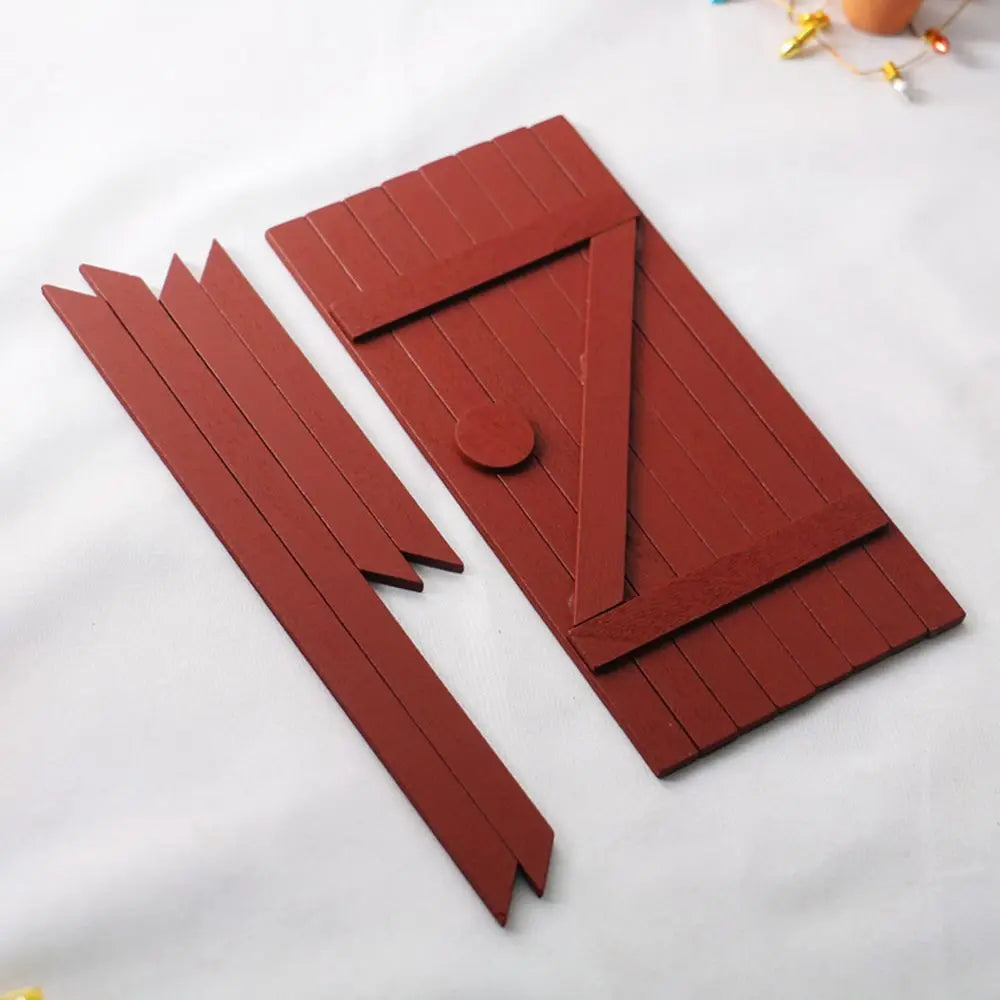 Dollhouse 1:12 1:6 Courtyard Decor Decoration Crafts Simulation Ladder Mini Mailbox Wooden Door Christmas Decoration