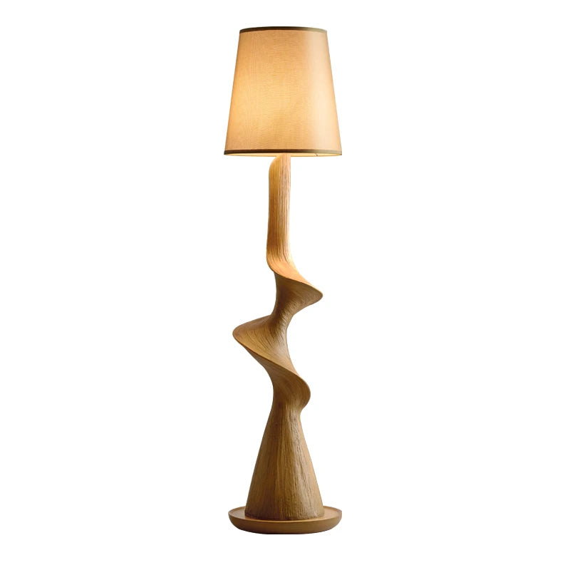 New Chinese Medieval Retro Solid Wood Artistic Floor Lamp LED Standing Light for Living Room Sofa Side Home Decor Room Decor