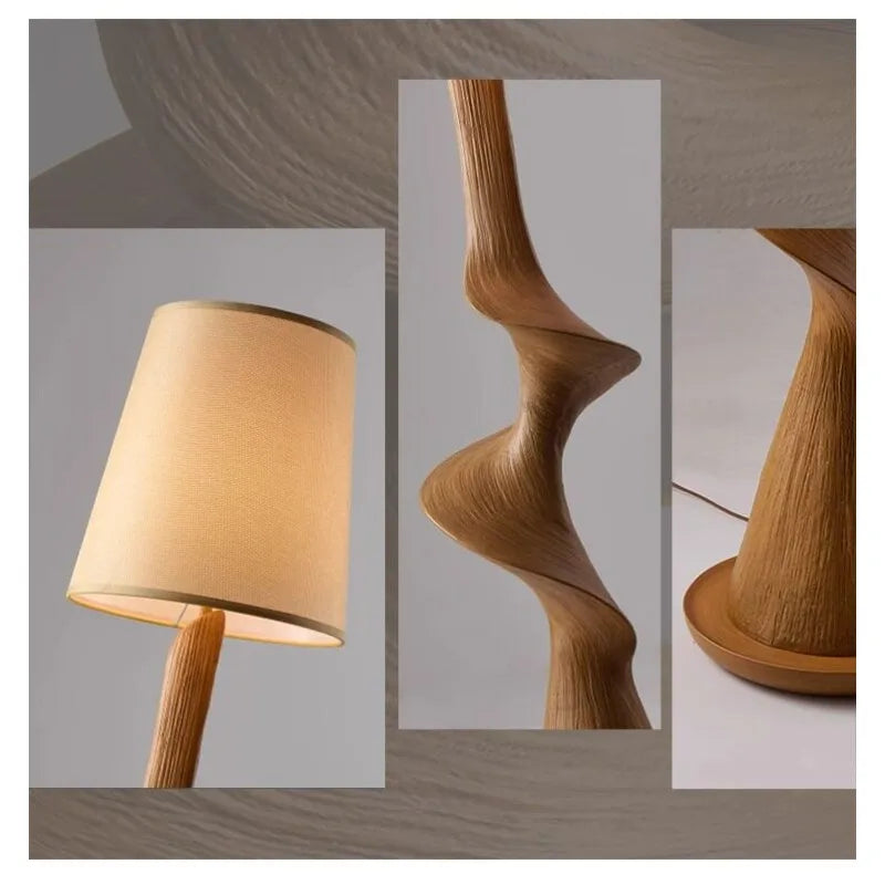 New Chinese Medieval Retro Solid Wood Artistic Floor Lamp LED Standing Light for Living Room Sofa Side Home Decor Room Decor