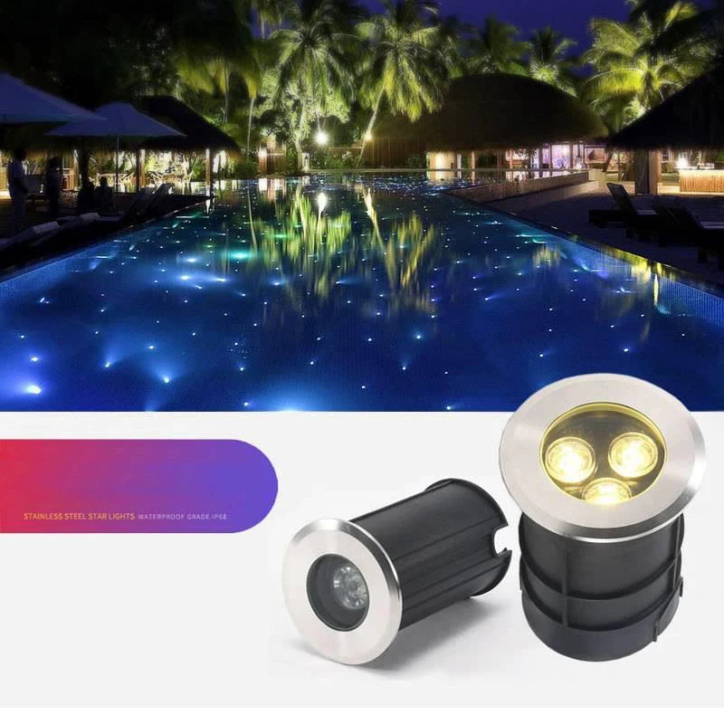 Outdoor Floor Lights Underground Lights 1W LED Lights Embedded Waterproof Floor Spotlights Pool Bottom Lights Underwater Lights