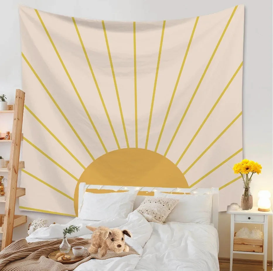 Tapestry Living Room Background Mural Beach Mat Home Decoration Simple and Fresh Character Wall Hanging