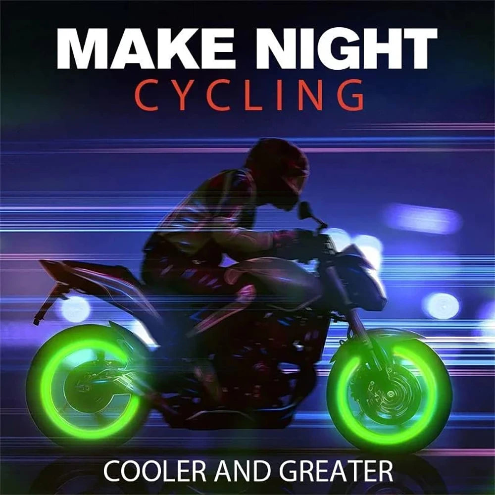 Luminous Valve Caps Fluorescent Red Night Glowing Car Motorcycle Bicycle Wheel Styling Tyre Hub Universal Cap Decor 1/4Pcs