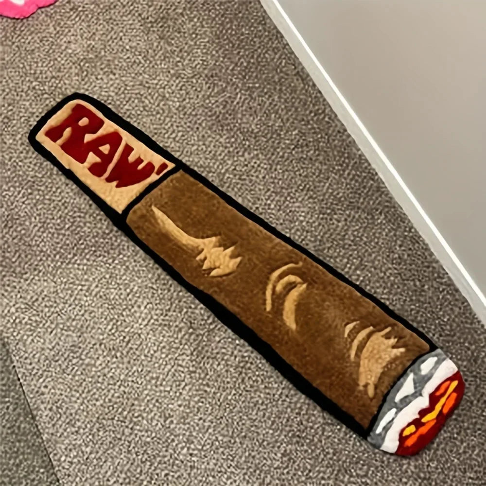 VIKAMA Creative Decorative Rugs Smoking Cigar Floor Mats Cozy Warm Living Room Rugs Bedroom Bedside Rugs Home Decoration