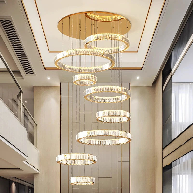 Nordic home decor Crystal chandelier Dining room chandelier ceiling lamp villa chandelier stair lamp interior lighting fixture