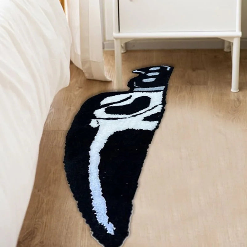 Skull Knife Carpet Horror Scary Scream Bedside Rug Wear Resistant Cashmere Home Welcome Decor 88.9CM