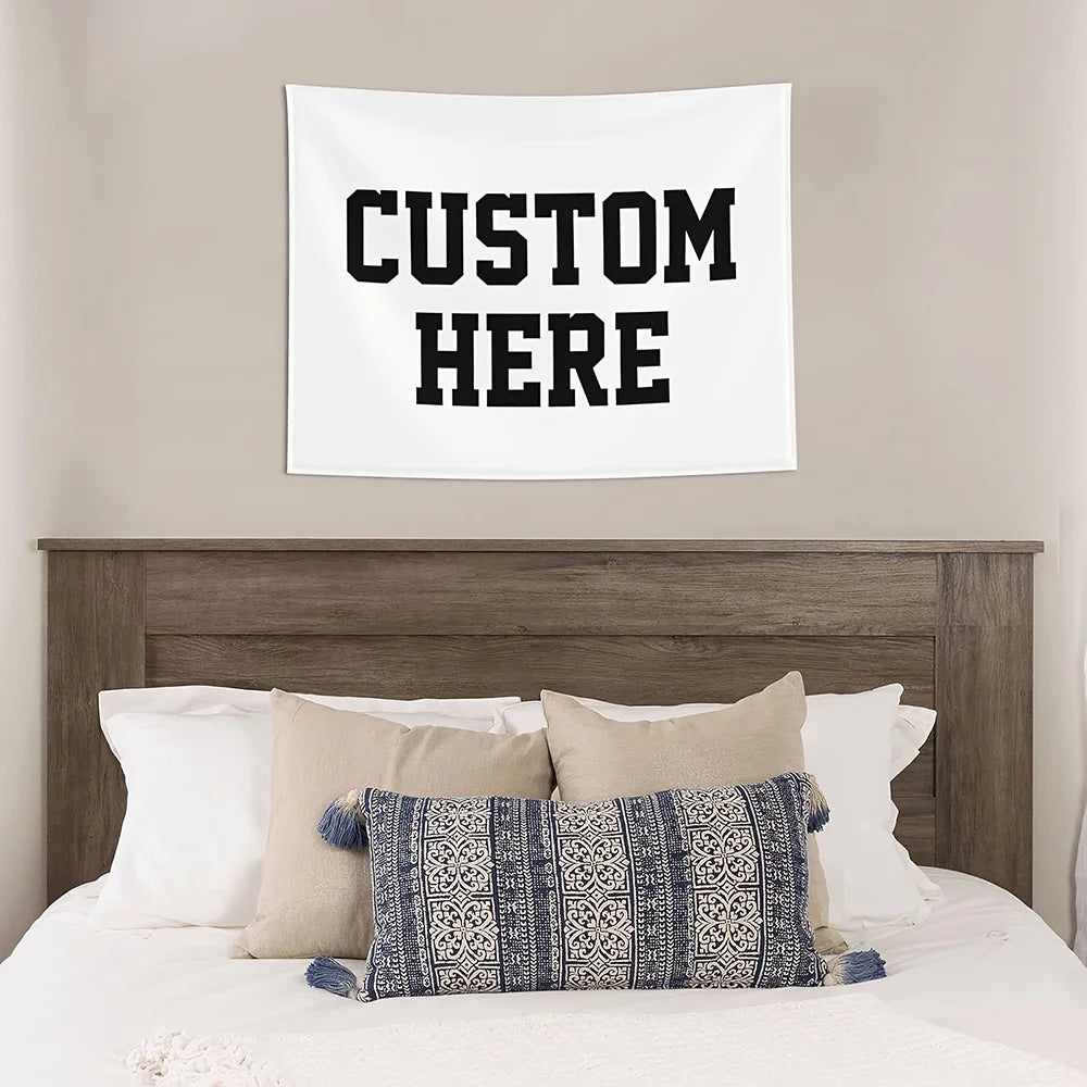 1Pc Custom Tapestry - Upload Images for Personalized Backgrounds and Photos & Text, Posters, Banners for Bedrooms, Anniversaries, Birthdays, Weddings, Mother's Day, Home Decor, Parties, Halloween, Thanksgiving Decorations, Bi