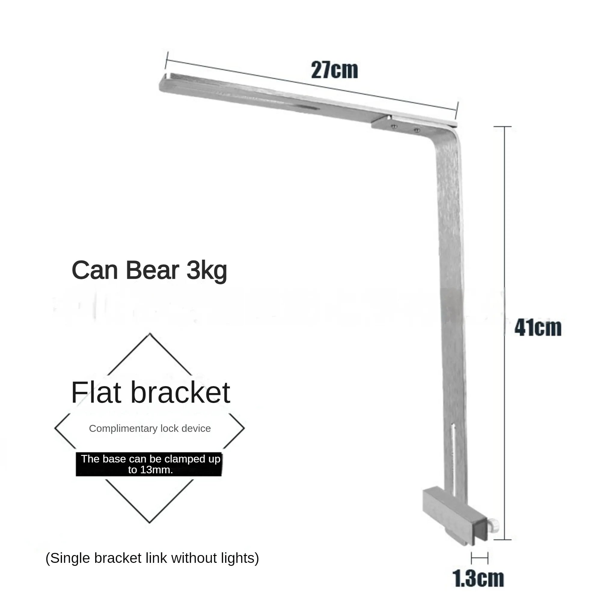 Aluminum Alloy Brushed Fish Tank Light Bracket – Versatile Clamp Mount for Tube, Pendant & Strip Lights