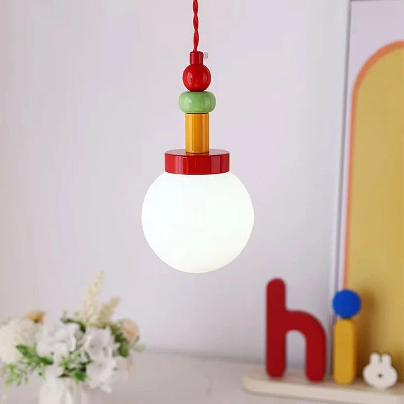 Nordic Macaron Pendant Lamp Memphis Room Pendant Light Designer Creative Glass Ceiling Lamp Children's Room Living Room Lights