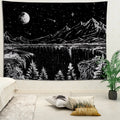1pc 100x150cm Mountain Tapestry Forest Tapestry Sunset Tapestry Nature Landscape Tapestry Stars Tapastry Wall Hanging for Room