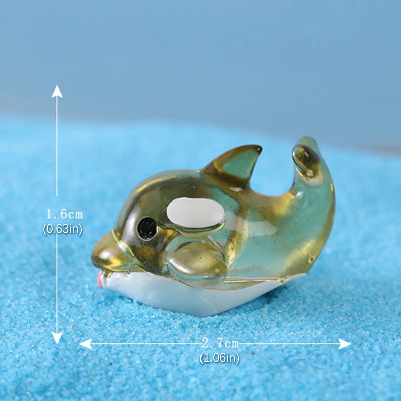 1-6pc Shark Seahorse Fish Miniature Figures Decorative Mini ocean Fairy Garden Animal Moss Micro Landscape Ornaments Resin decor